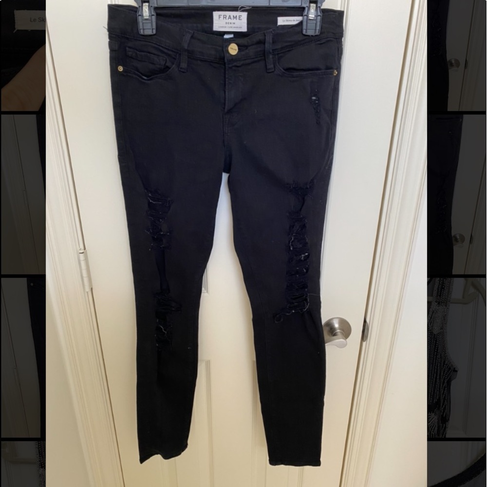 Frame Denim Black Skinny Jeans